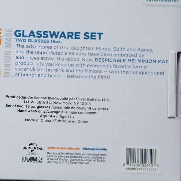 NIB Despicable Me Collectible Glassware Set of 2 Glasses - Picture 6 of 10